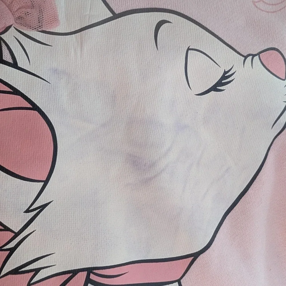 Disney Classics Girls Sz 5 Marie Aristocat Pink Sweatshirt Black Leggings Set